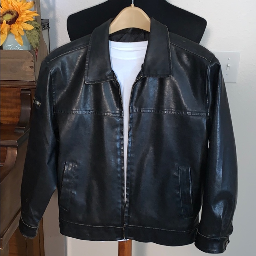 Boy’s faux leather motorcycle/bomber jacket